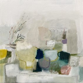 Table Collection 1, 50x50cm, (unframed size) mixed media and collage on canvas - £795 NOW SOLD