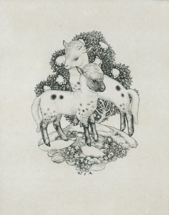 Robert Sargent Austin, RA, PRE, PRWS Two Lambs, 1946