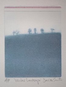 Winter Landscape A/P, 24.5x28cm inc. frame - £190