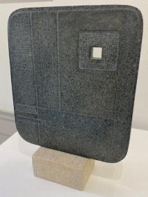 Winter Beckons, Polyphant Stone on limestone base, h38cm x w28cm x d10cm - £2,500