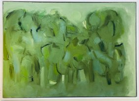 Green Woodland, oil on canvas, 79x110cm inc. frame - £1800