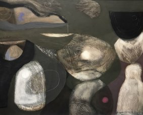 Eclipse Sea Forms, oil and graphite laid on gesso board - £1,150