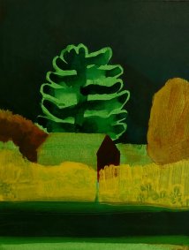 Green Light, oil on printed card, 24x19cm inc. frame - £420