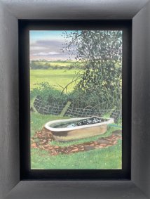 Field Bath Study, oil on board, 32x42cm inc. frame - £395