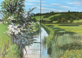 Brede Valley, Early June, Diptych, oil on mounted boards, 30x42cm unframed - £695 NOW SOLD