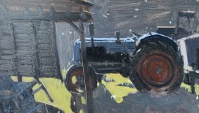 Fordson Major Tractor, The Chestnut Wood Yard, Peasmarsh, oil on board - £595