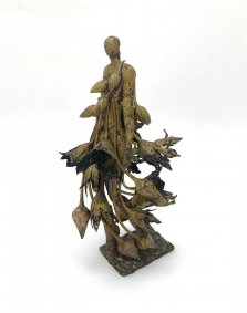 Walking Figure with Allium Flowers, cast bronze - £450 NOW SOLD