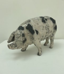 Gloucester Old Spot Pig, Raku - £650