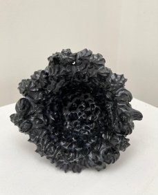 Piped Artifact  “Black”, stoneware, h:6cm, dia:11cm - £25