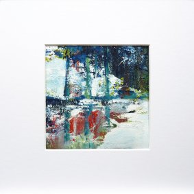 Forest, oil on canvas,25.5x25.5cm inc. frame - £350