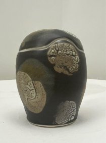 Small lidded pot – lichen effect glaze - £90