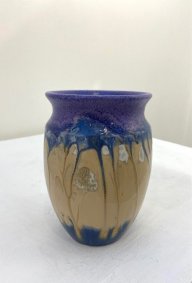 Tri Colour Vase with Crystalline drip finish - £95