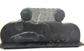 Just the Two of Us, slate on wood base - £7,000