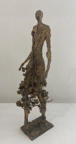Walking figure with Bramble Flowers, cast bronze - £850