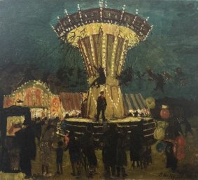 Jacqueline Stanley ARCA HRHA (1928-2022) Merry Go Round, Funfair, circa 1940's - limited numbered edition pigment print on Hahnemühle German etching paper - £220 unframed