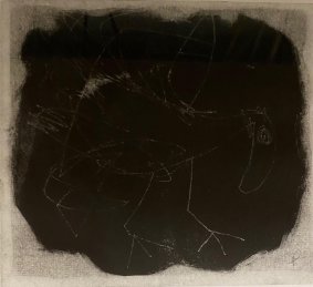 Fossil Bird, monoprint, 46.5x48.5cm inc. frame - £200
