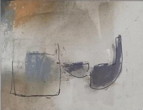 Moored, charcoal & pastel on paper, 23.5x28.5cm inc. frame - £225