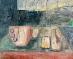 Objects On A Table, oil on canvas, 105x130cm - £1,800