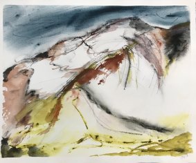 Carn Llidi, Autumn, watercolour & ink - £625