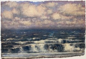 Sea and Sky, oil on khadi paper - £1,400
