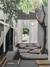 Courtyard (For Edward Burra), oil on canvas - £2,000