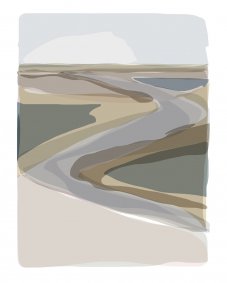 Rye Reserve, Winter, iPad drawings, 42x52cm inc. frame - £295, unframed £240