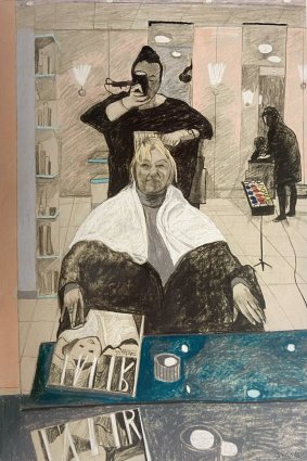 Salon Selfie Pastel And Graphite On Paper 2016