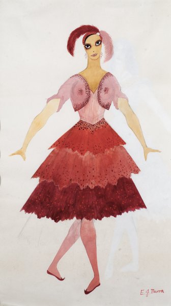 Edward Burra, Costume design for a Carnival Girl, Don Juan, 1948
